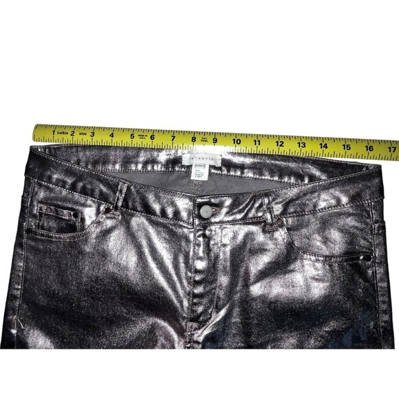 Anthropologie Intropia Plata Silver Metallic Pants Size 8 Euro 40 Disco Slacks - Picture 7 of 9